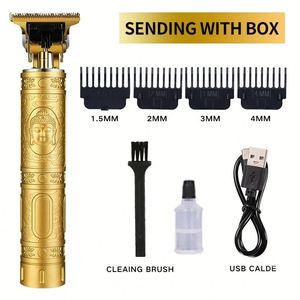 Tondeuse à barbe électrique rechargeable professionnelle avec lame en T pour hommes, tondeuse à cheveux pour coiffure et finition, en métal - Product Image 3