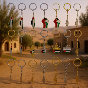 Porte-clés en métal avec drapeau palestinien, alliage, tendance de la mode, léger, résistant, pour cadeau - Product Image 3