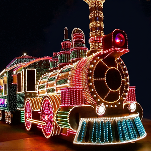 Luz LED con Motivo de Tren, Impermeable, Decoración para Exteriores, Lámpara de Locomotora Navideña, Decoración para Jardín, Patio, Fiestas - Product Image 1