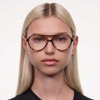 Lbashades Montures de Lunettes Rétro Tendance Double Pont en Acétate Tortue, Fabriquées à la Main, Verres Optiques Personnalisés pour Hommes et Femmes