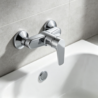 Robinet de baignoire de style minimaliste moderne avec noyau en céramique en alliage de zinc, adapté aux salles de bain d'hôtels et d'appartements