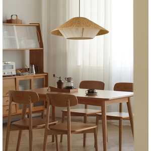 Lámpara colgante de bambú de estilo chino, redonda, E27, LED, de un solo cabezal, para casa de té, sala de estar Zen, restaurante, balcón - Product Image 1