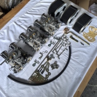 Kit de carburateur CZ2-0-45-6A trois 40/45/48/50/55DCOE avec filtre à air et tringlerie de tige supérieure adaptée aux moteurs 6 cylindres en ligne