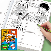 Leeres Comic-Skizzenbuch DIY Cartoon-Geschichten-Zeichenbuch mit Mehrfach-Layout-Paneelen Kreatives Schreib- und Kunstnotizbuch für Kinder