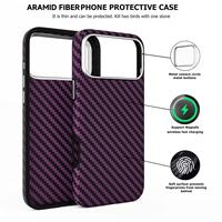 Coque de téléphone élégante unie violet anthracite avec anneau magnétique antichoc en TPU sergé pour iPhone 17 Pro Max