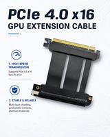 Kabel Riser PCIe 4.0 X16 Double Row Grosir 16GT/s Putih dengan Pengunci Push-Pull 90 Derajat untuk Pemasangan GPU Vertikal