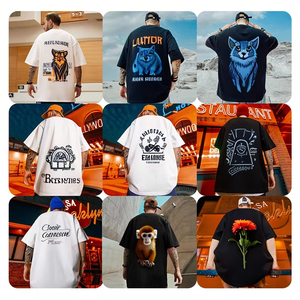 T-shirt en coton 210 GSM, logo personnalisé, impression sérigraphique pour hommes, tee-shirt uni surdimensionné, fournisseur de vêtements de marque, vente en gros, MOQ 50 pièces - Product Image 5