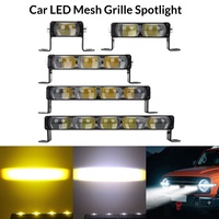 Projecteur LED 12V 7W pour voiture, grille centrale, 3 lentilles, bicolore jaune et blanc, éclairage de travail, modèle phare transfrontalier