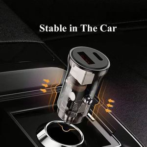 PD 48w A+<b>C</b> Fast Charging Transparent Car Charger QC3.0 <b>Type</b> <b>C</b> Car Fast Charger for Cellphones - Product Image 5
