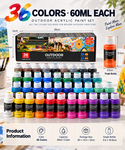36 Farben 60ml Outdoor Acrylfarbe Wasserfest UV-Beständig Nicht Verblassend für Wandmalerei Felsen Holz Garten Kunst DIY Großhandel OEM - Product Image 6