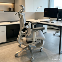 Chaise de bureau ergonomique moderne à dossier haut en maille avec accoudoirs 3D réglables et base pivotante pour usage domestique