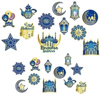 30 Pièces Décorations Suspendues pour la Maison Eid Ramadan Mubarak, Étoiles et Lunes en Spirale, Lanternes de Plafond Scintillantes en Carton Métallisé Double Face