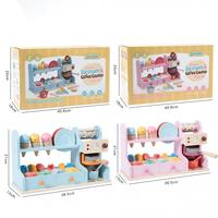 Juego de Juguetes de Madera para Heladería y Cafetería, Accesorios de Juego de Imitación, Juego de Roles Educativo, Regalo para Niños y Niñas