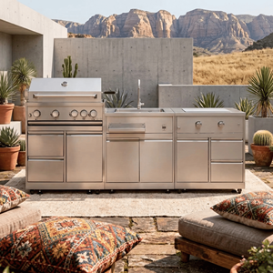 <span class=keywords><strong>Cucina</strong></span> da Esterno Modulare Personalizzata <span class=keywords><strong>in</strong></span> Acciaio Inox 304 con Lavello, Isola per Cucinare all'Aperto, Mobile da <span class=keywords><strong>Cucina</strong></span> per Giardino e Barbecue - Product Image 1