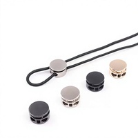 Bloque-cordon rond en alliage de zinc métallique avec une bonne finition plaquée, bloque-cordon à ressort de 14 mm pour vêtements
