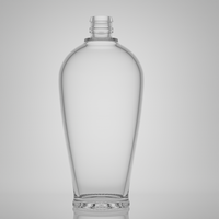 Botella de Vidrio Vacía de Base Gruesa y Resistente, Estilo Caribeño, para Licor o Ron, con Tapa de Corona para Etiquetado Personalizado