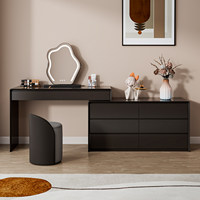 Table de maquillage en bois massif, style nordique simple, avec rangement intégré, table de toilette de luxe légère