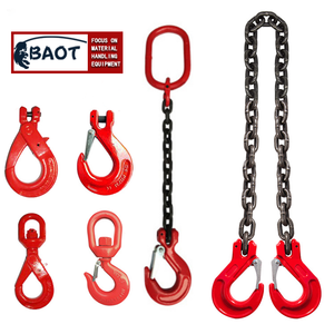 Sling rantai empat kali lipat ayunan kaki mengangkat dengan 4 kait pegangan keselamatan tugas berat untuk mesin lift Hoist - Product Image 1
