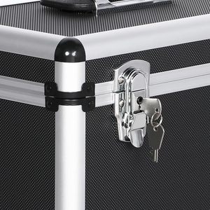 Estuche de vinilo para almacenar 50 LP para <span class=keywords><strong>DJ</strong></span> y discos, negro, Estuche de discos portátil Caja de almacenamiento de discos de vinilo - Product Image 2