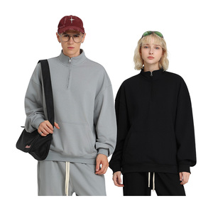Nouveau Sweat-shirt en Molleton Bouclette 100% Coton 500 g/m² de Haute Qualité 2026, Modèle Demi-Zip, Logo Brodé Personnalisable - Product Image 2