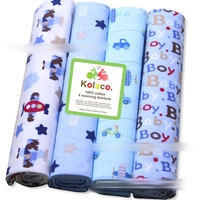 Juego de 4 Mantas y Colchas para Bebé de 102*76CM para Todas las Estaciones, Ligeras, 200 Hilos de Algodón, Sólidas, Antipolvo, Multifuncionales, Regalo para Baby Shower