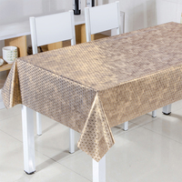 Nappe en PVC RNPT, motif cercle argenté, dos en tissu opaque, nettoyage facile, pour salle à manger, restaurant, hôtel