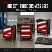Coffre à outils d'atelier automobile RTTOOL à 7 tiroirs avec outils, armoire à roulettes multi-tiroirs