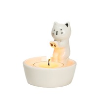 Bougie mignonne en céramique de dessin animé pour la maison, lampe d'ambiance de table d'aromathérapie, décoration de bureau, bougeoirs en gros, bocaux