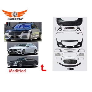 Kit Carrozzeria Completo Stile <span class=keywords><strong>Maybach</strong></span> per <span class=keywords><strong>Mercedes</strong></span> W213 2021: Paraurti Anteriore + Griglia + Diffusore Posteriore - Product Image 4