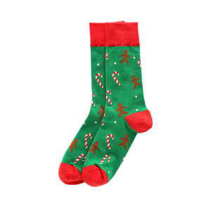 Venta al por mayor de calcetines térmicos de algodón peinado personalizados para mujer de alta calidad hasta la tripulación de dibujos animados lindo títere de Navidad calcetín Logo puño - Product Image 1