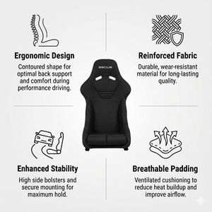 High-Density Foam Monza 424 FRP Fabric <b>Racing</b> <b>Seat</b> | Track & Drift Full Bucket Motorsport | Exported from Malaysia - Product Image 6