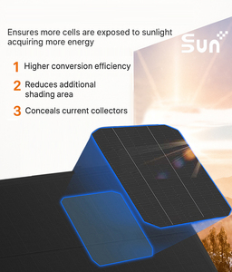 Panneau solaire N-Type Full Black 440W-460W pour cellules bifaciales demi-cellules double vitrage |   23% d'efficacité |   Qualité 12 ans |   Prêt - Product Image 4