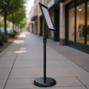 Soporte de Pedestal Negro Resistente para Carteles de 8.5 x 11 Pulgadas, Soporte Ajustable para Pósteres, Exhibición en Exteriores, Marco de Acero - Product Image 2