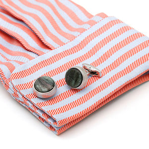 Boutons de manchette de haute qualité, très vendus, boutons de manchette créatifs pour hommes avec un design floral vert en forme d'engrenage, boutons de manchette haut de gamme - Product Image 6