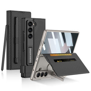 Housse de Téléphone Portable Magnétique à Rabat et Portefeuille, avec Emplacement pour Stylo Pliable et Béquille, pour <span class=keywords><strong>Samsung</strong></span> Z Fold 6 Z Fold5 S23Ultra S24Ultra - Product Image 1