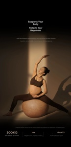Palla da Yoga Anti-Scoppio e Antiscivolo, Palla per Esercizi di Pilates e Fitness, per Allenamento dell'Equilibrio, Uso Prenatale e per il Parto - Product Image 6