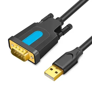 高质量FTDI工业级双芯片公对公USB 2.0至DB9 RS-232转换器串行电缆