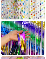 Rideau de fond pour fêtes d'anniversaire d'adultes, couleur personnalisée, rideaux à pampilles métallisés scintillants, Halloween Noël