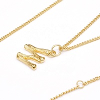 Chunky A-Z Alphabet 18K Plaqué Or Collier Nom Personnalisé, Lettre Charmes Bijoux Personnalisés Collier Initial avec Nom