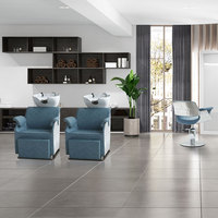 Accepter uniquement les équipements de mobilier de salon de coiffure personnalisés fauteuil de coiffure fauteuil à base ronde multifonction beauté bleu chaise de salon meubles de salon pour dames