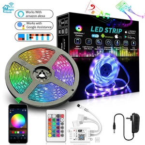 Kit completo de tiras de luces LED para el hogar, Control de aplicación inteligente <span class=keywords><strong>Magic</strong></span> Home Pro, sin HUB, Wifi, RGB, 5050, compatible con asistente de Google Alexa, envío directo - Product Image 2