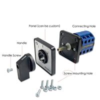 Interruptor Rotatorio de Leva 2P-8 Terminales con Función de Bloqueo, Ideal para Inversión de Motor, Distribución de Energía y Selección de Circuitos
