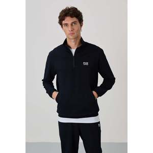 Ensemble de survêtement bleu marine à col montant pour homme Herbert, décontracté, respirant, taille adulte M - Product Image 6