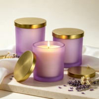 Ventes en gros de pots à bougies en verre cylindriques de luxe vides avec couvercles pour la fabrication et la présentation de bougies parfumées