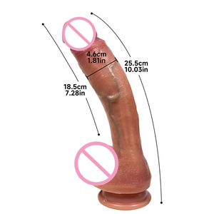 Dildo Realistico Nero Grande da <span class=keywords><strong>10</strong></span> Pollici, Dildo Spesso Simile alla Pelle con Forte Ventosa, Giocattolo Sessuale in Silicone Realistico per Stimolazione Vaginale e Anale - Product Image 6