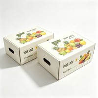 Boîte à fruits en carton ondulé empilable personnalisée pour le transport en chaîne du froid, emballage écologique pour fruits en carton ondulé avec trous d'aération