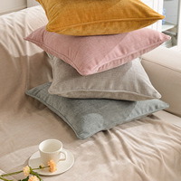 Housses de coussin en Chenille nordique de haute qualité, housse de coussin pour décoration de maison de luxe en velours solide, 18x18 pouces
