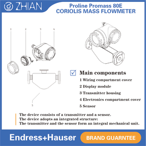 เครื่องวัดการไหลแบบดิจิตอล Coriolis ของ Endress+Hauser รุ่น Proline Promass 80E DN80 80 มม. 80F80 วัสดุสแตนเลส แบบ OEM ที่ปรับแต่งได้ - Product Image 3