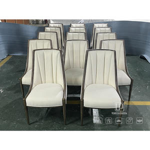 Chaise carrée en bois marron, ensemble de salle à manger, chaises de salle à manger en cuir blanc, chaise à cadre en bois, livraison directe d'usine Foshan - Product Image 2