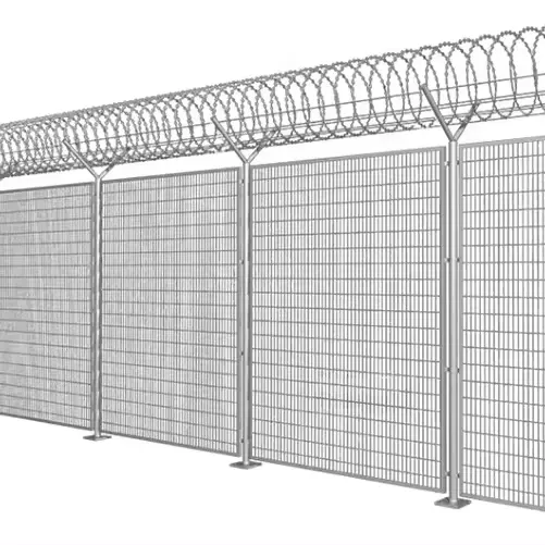 Airport High Security 358 Anti climb Fence with Secure Wall for Airport Boundary